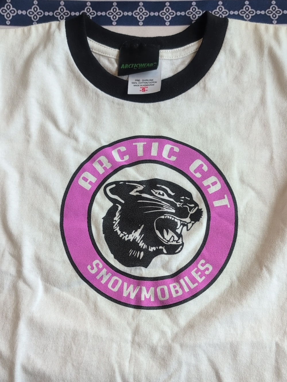 Artic Cat Kids White T-Shirt with Purple Logo